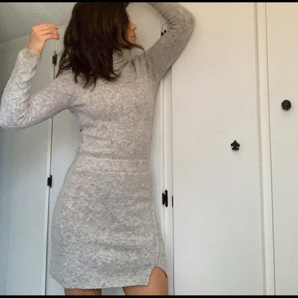 ASOS light gray sweater dress